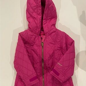 London Fog Pink Quilted Jacket with Hood